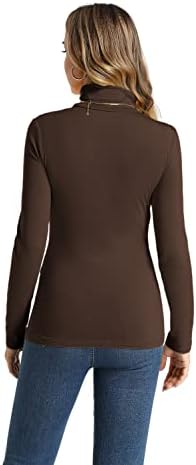 נשים קל משקל רזה בכושר גולף חולצות שרוול ארוך רך תרמית סוודר למעלה