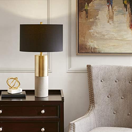 מנורת שולחן בטון המפטון היל פולטון, אור חדר שינה ליד המיטה, מתכת יוקרתית מודרנית, בסיס בטון, ריהוט מבטא