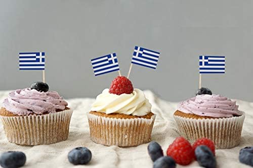 Jbcd יוון קיסם דגל שיניים מיני יווני מיני עוגות קטנות