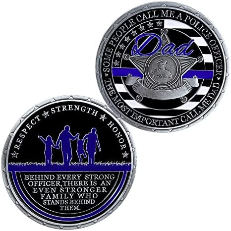אמריקאי משטרת אתגר מטבע דק כחול קו מזכרות מטבע תודה לך על שלך שירות מושלם מתנות עבור שוטר אבא / אמא