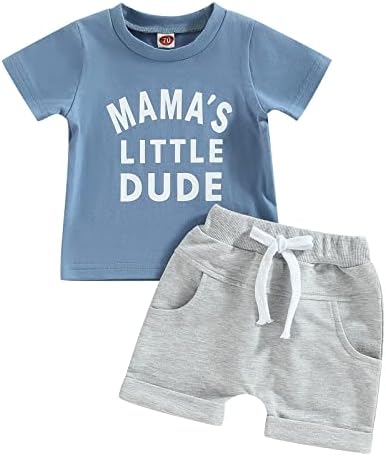 XiaoDriceee תינוק תינוקת קיץ שרוול קצר הדפס אותיות טריקו+מכנסיים מזדמנים סט בגדים מאמות/אבות תלבושת אחים
