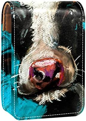 מיני שפתון מקרה הפתעה חתול פופ אמנות שפתון ארגונית עם מראה כפתור סגירת איפור מחזיק נסיעות עור קוסמטי פאוץ