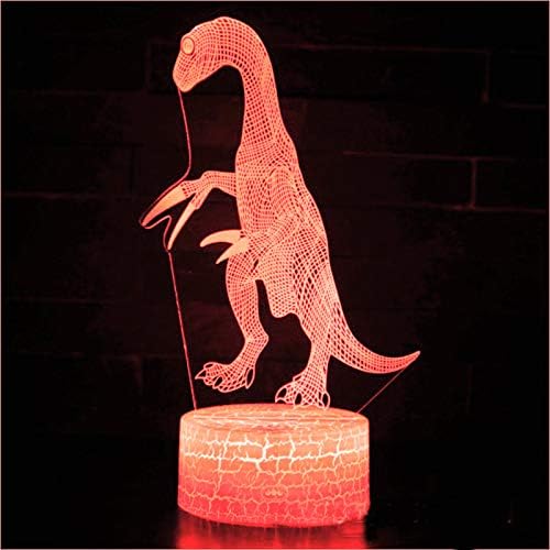 ג ' ינוול 3 דינוזאור לילה אור מנורת אשליה לילה אור 7 צבע שינוי מגע מתג שולחן שולחן קישוט מנורות עם אקריליק