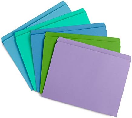כחול פסגת אספקת 100 ישר לחתוך קובץ תיקיות, אוקיינוס צלילים, מכתב גודל, מגוון כחול, ירוק, וסגול צבע