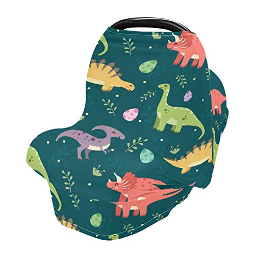 כיסויי מושב לרכב לתינוקות של דינוזאור - 4 בכיסוי סיעודי אחד, חופה של מושב רב -שימושי, למתנות למקלחת לתינוק