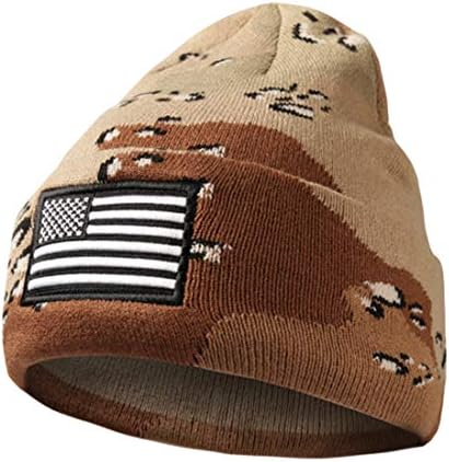 דגל אמריקני אמריקני של Mirmaru, דגל אמריקני רקום, כובע כפה גולגולת מקופלת - כובע חורף נוח ונוח ונוח