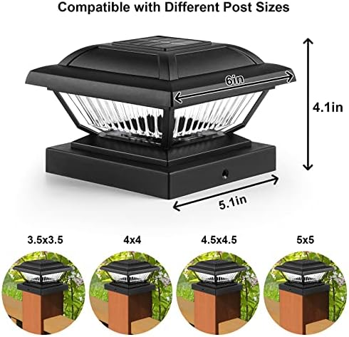 אורות כובע פוסט סולארי נסטו חיצוני: 6 חבילות גדר מופעלת סולארית אורות כובע אורות IP65 אורות סיפון סולאריים