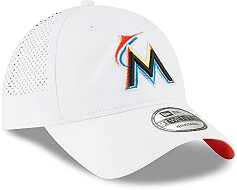 עידן חדש מיאמי מארלינס מחורר ציר 9 עשרים לבן מתכוונן כובע