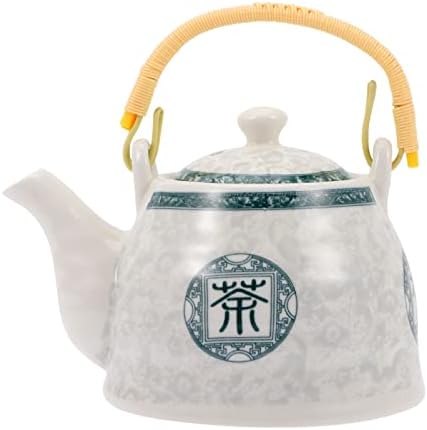 חרסינה קומקום קרמיקה מחממי קפה קרמיקה סיר תה גדול סיר תה מסורתי בסגנון מסורתי עם ידית ראטאן המגישה