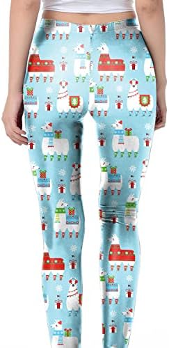 אמיקאדום גרביונים רב -צבעוניים ג'וניורס מסלול יוגה חג חג מולד מותניים גבוהים מכנסי רגל ישרים חמים גרבי