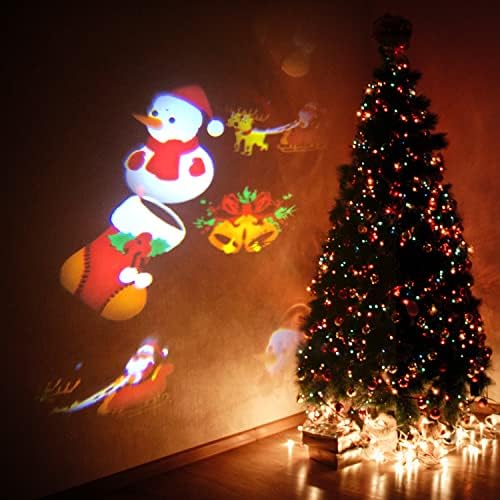 מקרן אור של חג המולד ליל כל הקדושים עם 16 נושאים, Langtu חיצוני פתית שלג מקורה מנורה סיבוב, תאורה דקורטיבית