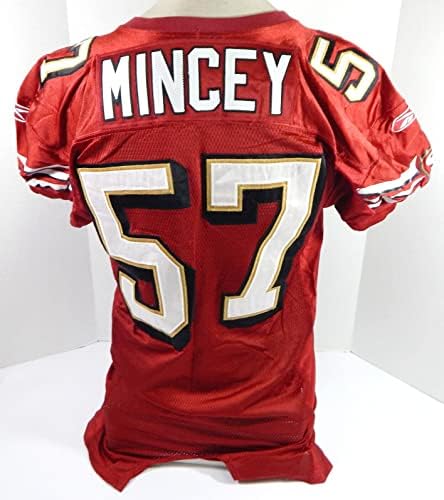 2006 סן פרנסיסקו 49ers ג'רמי מינסי 57 משחק השתמשו בג'רזי אדום 60 תיקון 46 57 - משחק NFL לא חתום משומש גופיות