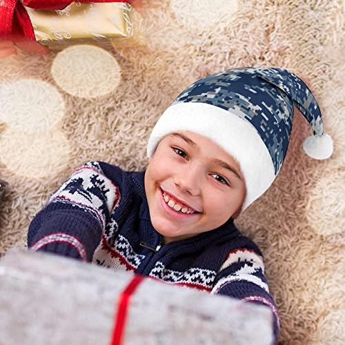 כחול דיגיטלי הסוואה חג המולד כובע רך קטיפה סנטה כובע מצחיק כפה עבור חג המולד לשנה חדשה חגיגי מפלגה