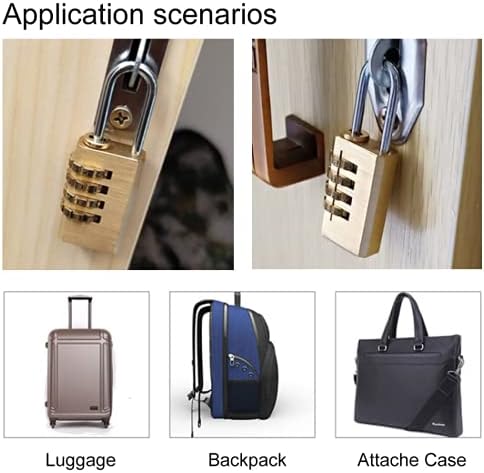 ZHOME נייד נייד 4 ספרות פליז משולב מנעולת ארונית - מנעול קוד לאזור סיסמא למיני לתיקון מזוודות מזוודות תרמיל