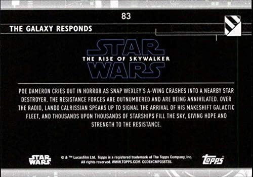 2020 Topps מלחמת הכוכבים העלייה של Skywalker Series 2 Purple 83 הגלקסיה מגיבה כרטיס מסחר
