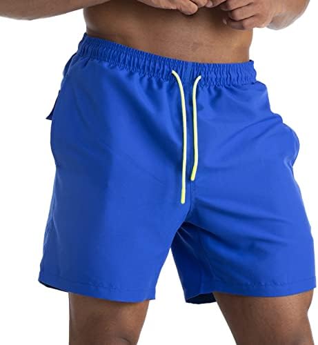 Dgkaxiyahm של גברים רגועים מתאימים מכנסיים קצרים ברגליים ישר נוחות מותן המותניים שחייה מהירה מהירה