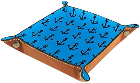 Lyetny Ship Ship עוגן דפוס רקע כחול נסיעות משירות מגש מיטה מארגן אחסון מחזיק תכשיטים תכשיטים