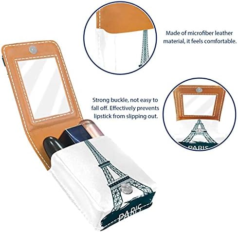 אייפל מגדל גלוס מחזיק שפתון מקרה נייד איפור תיק נסיעות שפתון ארגונית מקרה עם מראה מיני שפתון תיבת אחסון