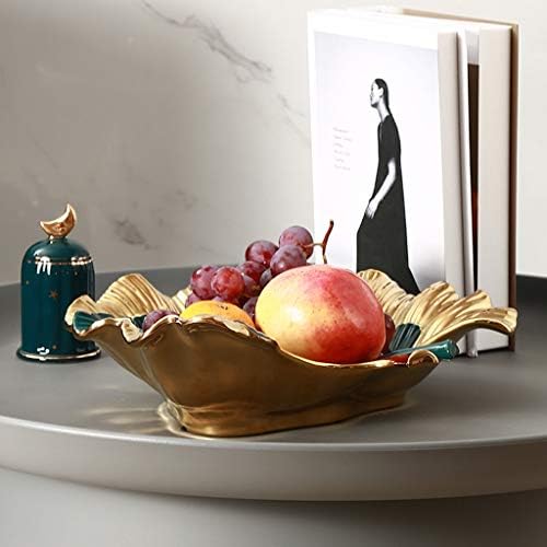 אור מודרני צלחת פירות עלה גינקו יצירתי קישוטי סלון רך צלחת ממתקי קרמיקה שולחן קפה אגוז חטיף צלחת