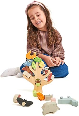 צעצועי עלים רכים-ערימת יער-משחק איזון בעלי חיים מעץ לילדים ופעוטות-מיומנות ידנית והתפתחות קוגניטיבית לגילאי
