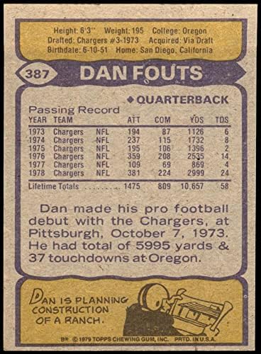 1979 Topps 387 DAN FOUTS SAN DIEGO CHARGER