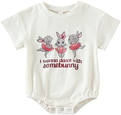 Adobabirl תינוקת תינוקת תלבושת פסחא תלבושת ארנב הדפסת ONYSE