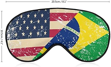 דגל רטרו אמריקאי וברזיל דגל מסכת עיניים אור חוסמת מסכת שינה עם רצועה מתכווננת לטיולים משמרת שינה