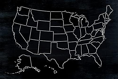 מתווה של ארהב מדינות מפה שסטנסיל מאת Studior12 - Select Size - USA Made - Craft DIY Geography