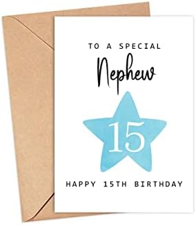 עיצוב מולט לאחיין מיוחד, כרטיס יום הולדת 15 שמח-גיל 15-בן חמש עשרה-כרטיס יום הולדת חמש עשרה לבנים