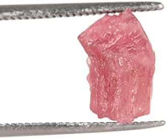 Gemhub ריפוי קריסטל מחוספס AAA+ אבן טורמלין ורודה קטנה 2.60 סמק. אבן חן רופפת לעטיפת תיל, קישוט