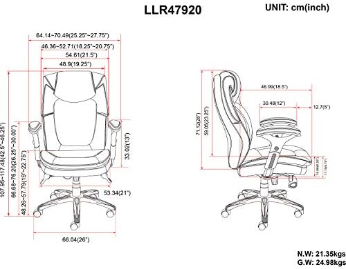 לורל בריאות על ידי עיצוב כיסא, 44.3 איקס 26.8 איקס 30.5, שחור