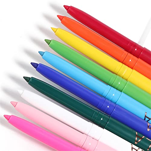 אייליינר צבעוני אייליינר בצבע בהיר, 12 צבעים עמיד למים עט אייליינר ניאון פיגמנט גבוה, 1 מחשב