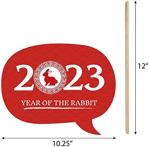 נקודה גדולה של אושר שנה חדשה סינית - 2023 שנה של ערכת אבזרי הדוכנים של ארנב - 20 ספירת