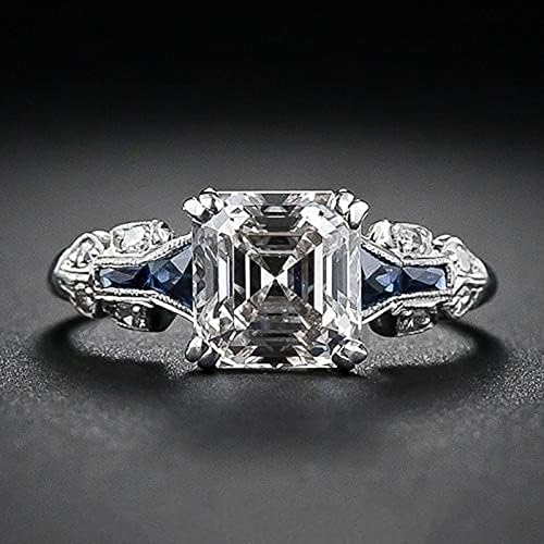 2023 מעודן סדיר טרפז כיכר יהלומי טבעת לנשים אירוסין טבעת תכשיטי מתנות מערבי תכשיטי טבעות