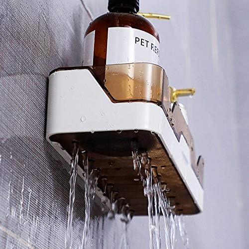 XJJZS אטום מים אטום קיר רכוב על מדף אחסון מפלסטיק אופנה סגנון פשוט מארגן מקלחת מתלה מטבח ומחזיק אחסון אמבטיה