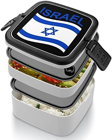 דגל ישראל מצחיק הכל במכולה אחת ארוחת צהריים של בנטו קופסה עם כף לפיקניק עבודות נסיעות