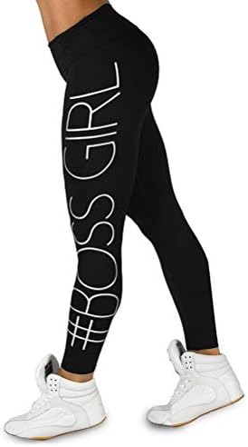 TERDYCOCO BOSS BOSS Girl Print אביב קיץ רזה רזה נמתחת אימון יוגה מכנסי יוגה גודל XL