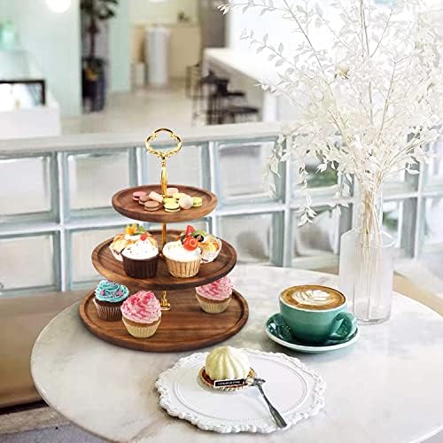 עמדת עוגות כפרית עץ עץ גדולה מגש הגשה ל -24 קאפקייקס תה קינוח חתונה לחתונה של יום האם שולחן חווה, 3