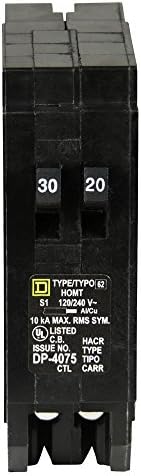 מרובע ד '-HOMT3020CP HomeLine 1-30-AMP 1-20-AMP מפסק טנדם יחיד