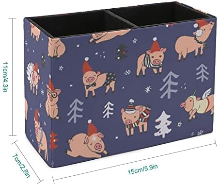 חג המולד דפוס חזירים עור מפוצל עיפרון מחזיק שלט רחוק ארגונית מיכל תיבת עבור בית משרד