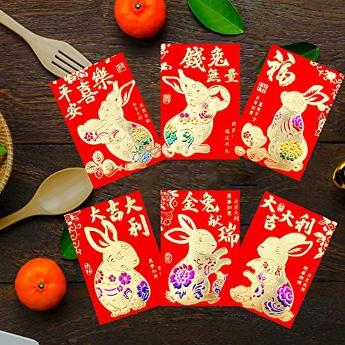 36 חתיכות סיני אדום מעטפות, 2023 סיני חדש שנה ארנב שנה מזל כסף כיסים הונג באו לאביב פסטיבל