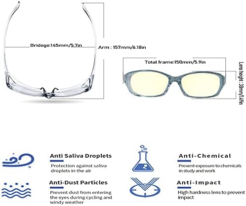 משקפי בטיחות קלים אנטי ערפל משקפי בטיחות משקפי הגנה על אור כחול משקפיים הגנה על משקפיים לגברים ונשים