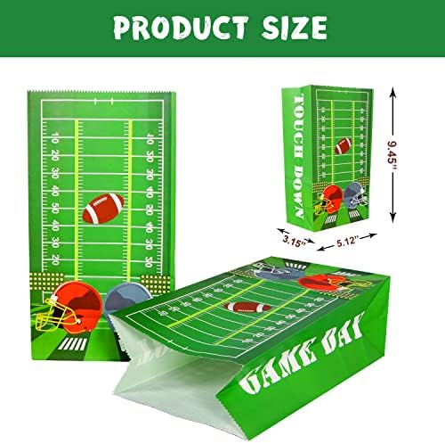HolidateIdeas 30 חבילה תיקי מתנה לנייר ירוק מסיבת שדה כדורגל מעדיפה תיקי טוב לילדים ספורט למבוגרים