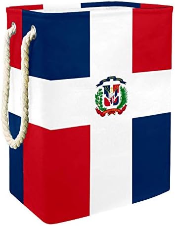 דגל הרפובליקה הדומיניקנית דגל אחסון גדול פח כביסה מתקפל לחדר פעוטון וחדר ילדים