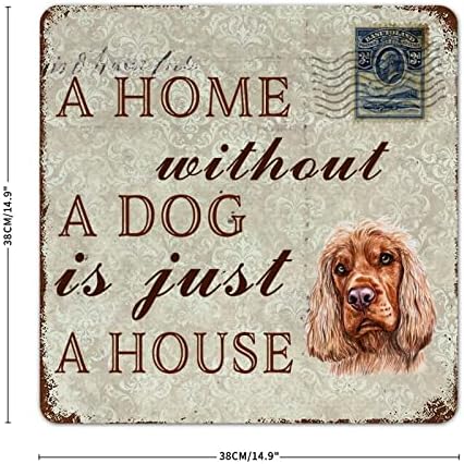 לוח כלבים מתכת מצחיק לוח בית ללא כלב הוא רק בית קוקר ספניאל מחמד דלתות כלב קולב עם כלב חיות מחמד