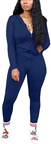 נשים מקרית 2 חתיכה תלבושות מוצק ארוך שרוול רוכסן קפוצ ' ון & מגבר; סקיני מכנסיים אימוניות סרבל בגד גוף טרנינג