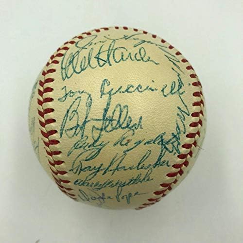 קבוצת האינדיאנים בקליבלנד יפה 1949 חתמה על בייסבול בליגה אמריקאית - כדורי בייסבול חתימה