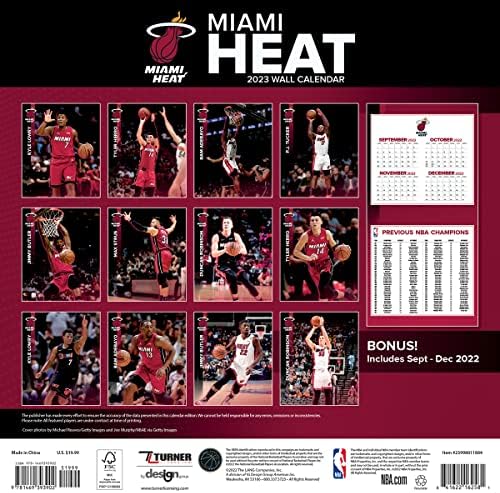 Turner Sports Miami Heat 2023 12x12 לוח השנה של הקבוצה