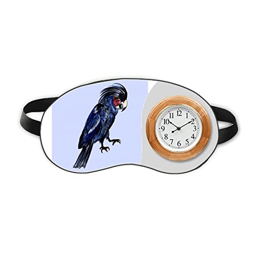 תוכי כחול עמוק ציפור ארט דקו אופנה שינה ראש עיניים שעון נסיעות צלון