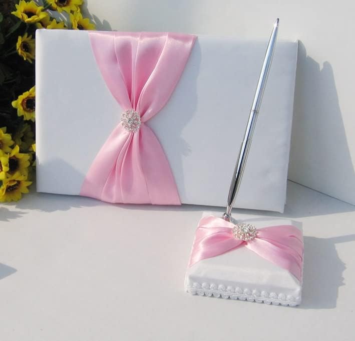 כלה חתונה אנכי פרח ילדה סל ארבעה מקשה סט פרח סל טבעת כרית חתימת ספר ועט מחזיק